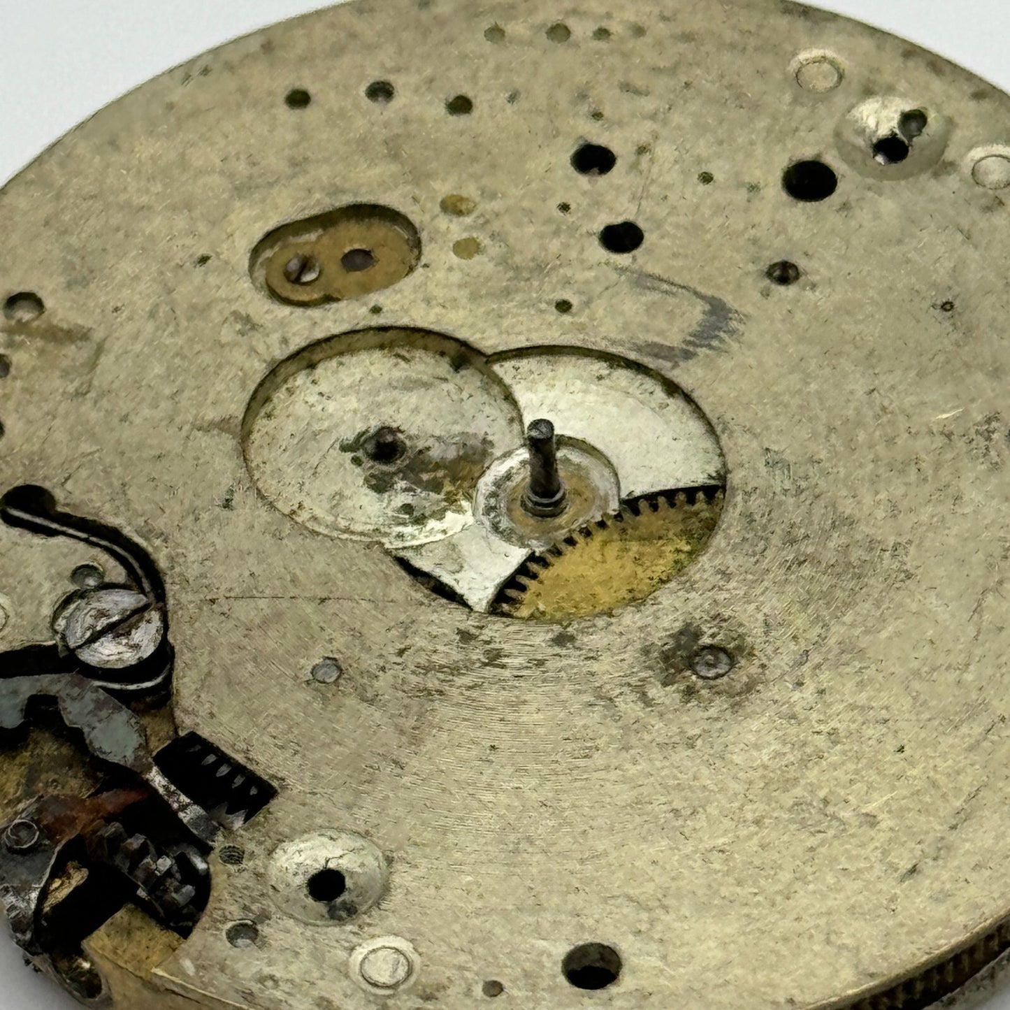 42.7mm Unidentified 7 Jewels Patent Depose Vintage Pocket Watch Movement PARTS