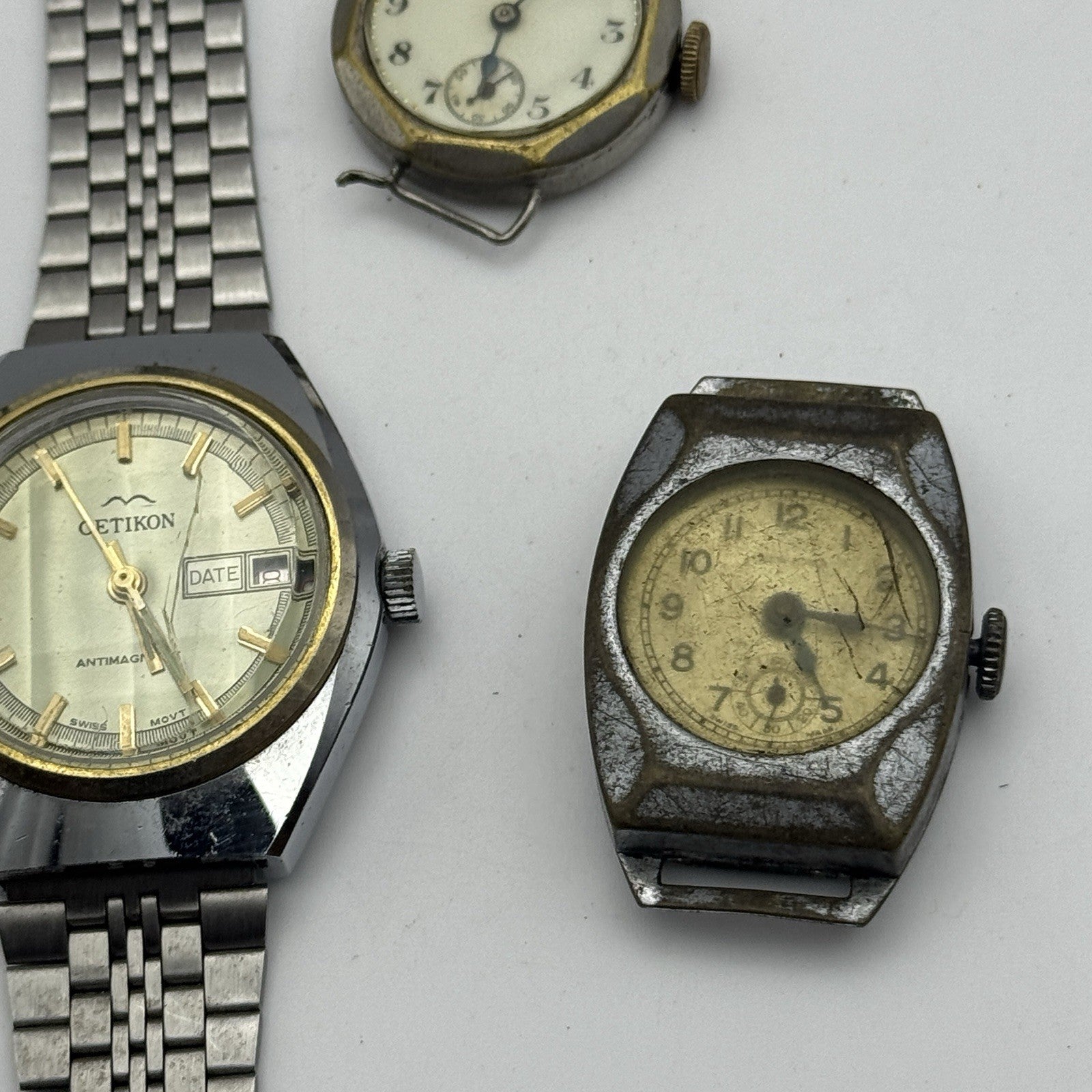 Bundle Of 4 Vintage Men’s Watches Mechanical Wind Up Job Lot Parts Repair Spares
