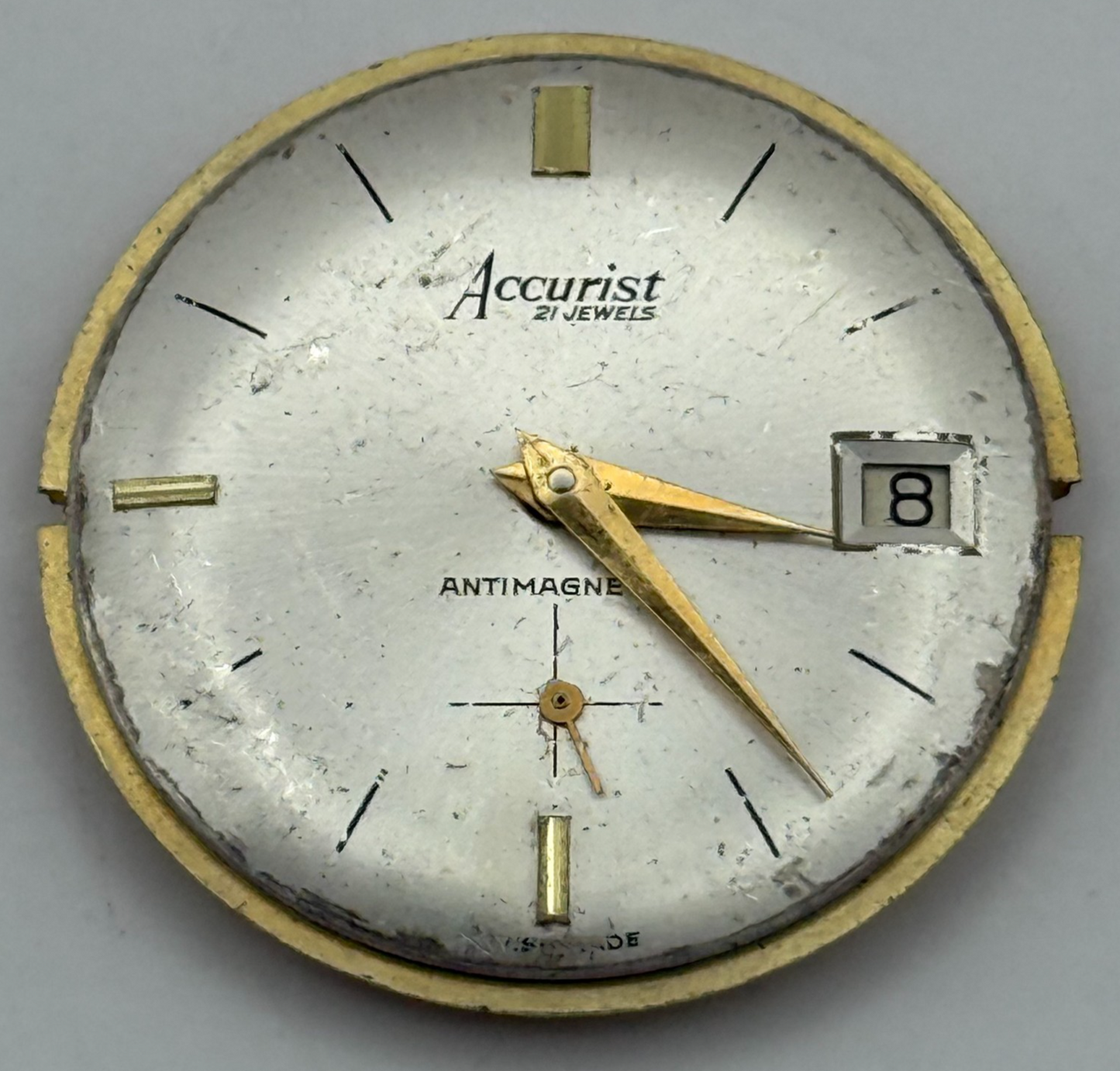 AS 1691/93 Watch Movement Accurist Manual Wind Vintage Swiss Parts Repair 30.3mm