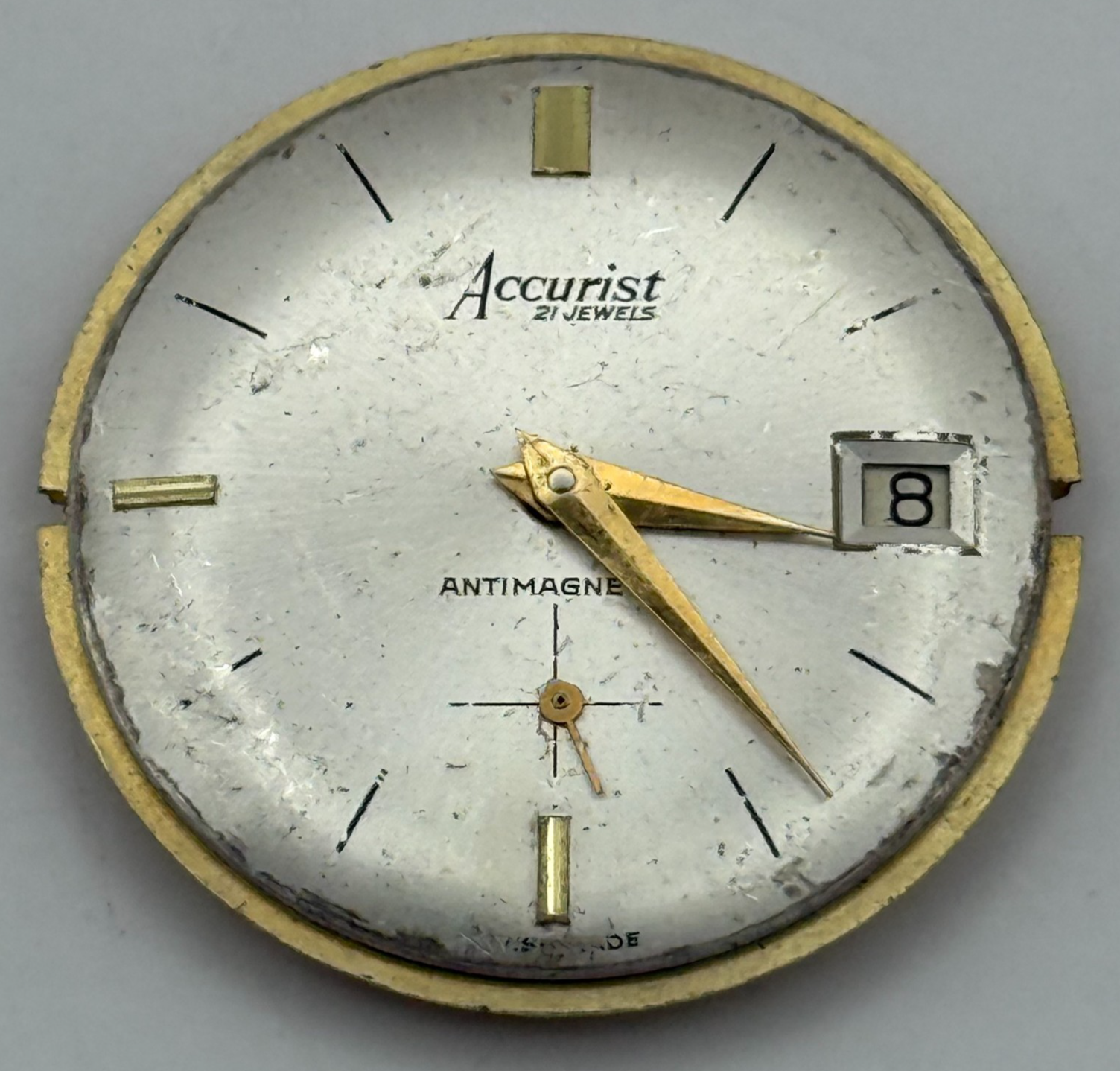 AS 1691/93 Watch Movement Accurist Manual Wind Vintage Swiss Parts Repair 30.3mm