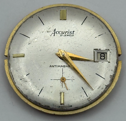 AS 1691/93 Watch Movement Accurist Manual Wind Vintage Swiss Parts Repair 30.3mm