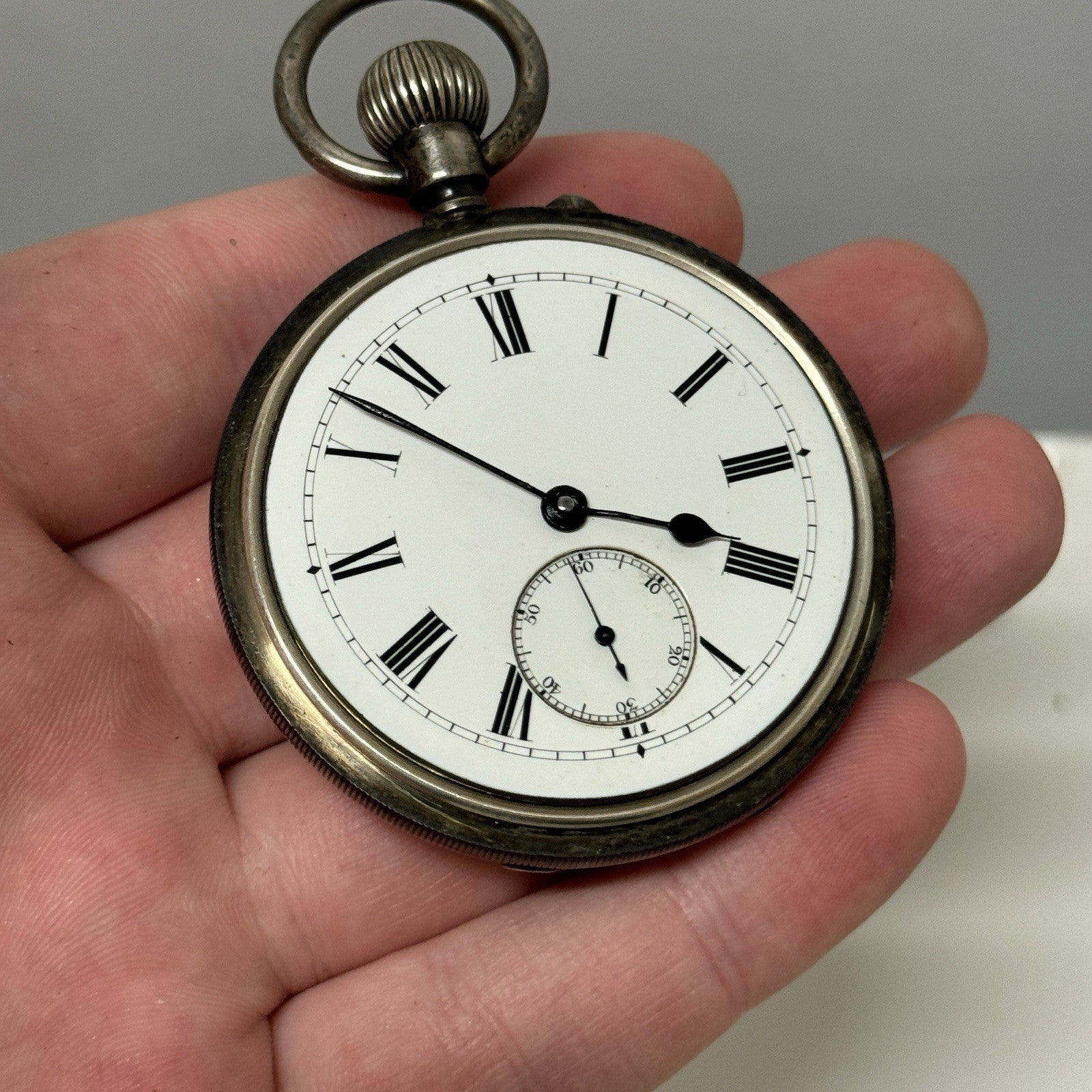 Pin Set Sterling Silver 3/4 Plate Lever English Watch LTD Pocket Watch TO REPAIR