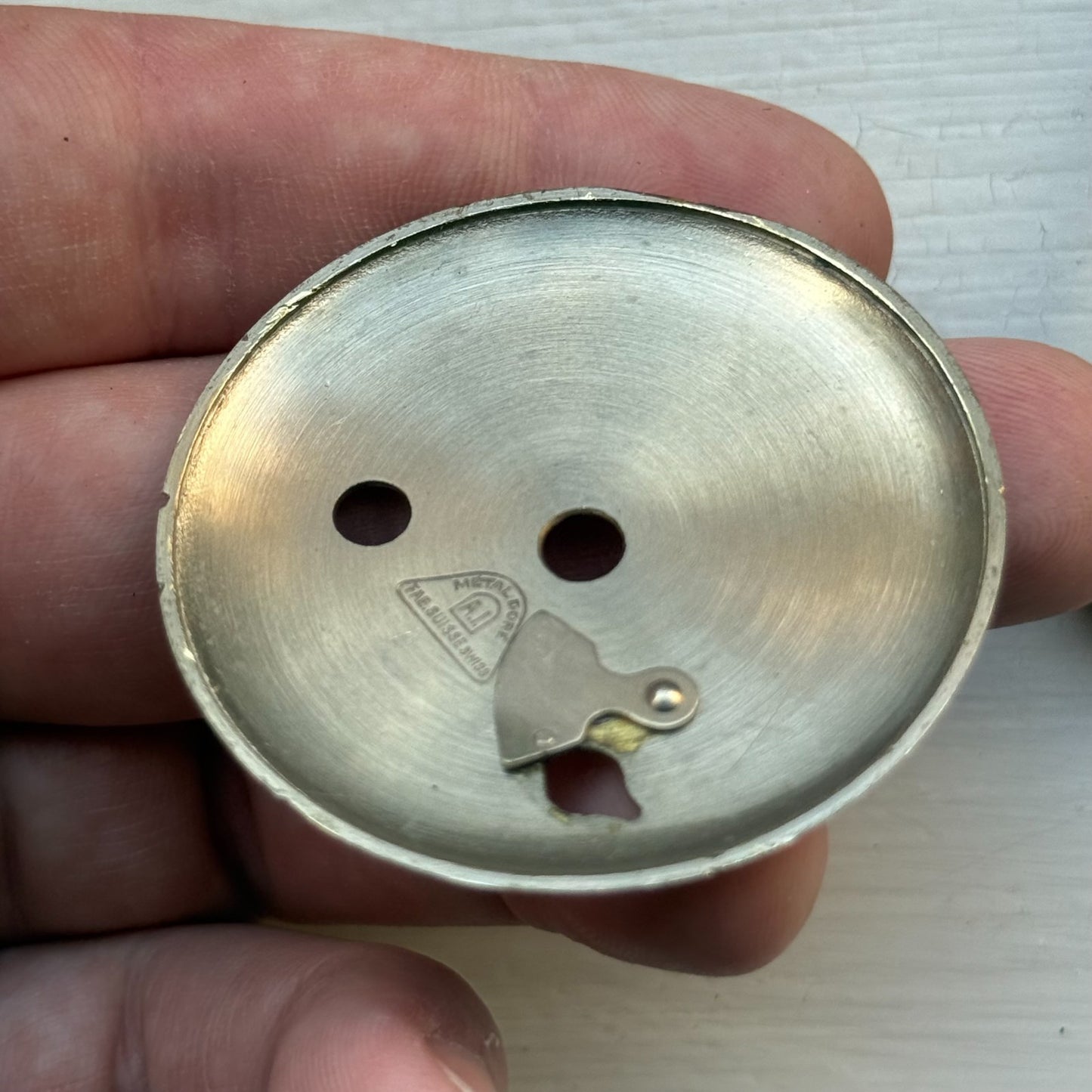 Vintage 8-Day Clock Square Unusual Metal Dore Fab Suisse 6 Jewels To Repair