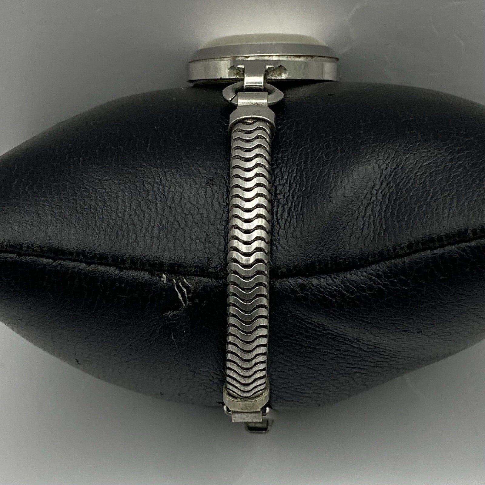 22mm Buren Sub Seconds Netonia Rodium Plated Strap Watch FOR PARTS