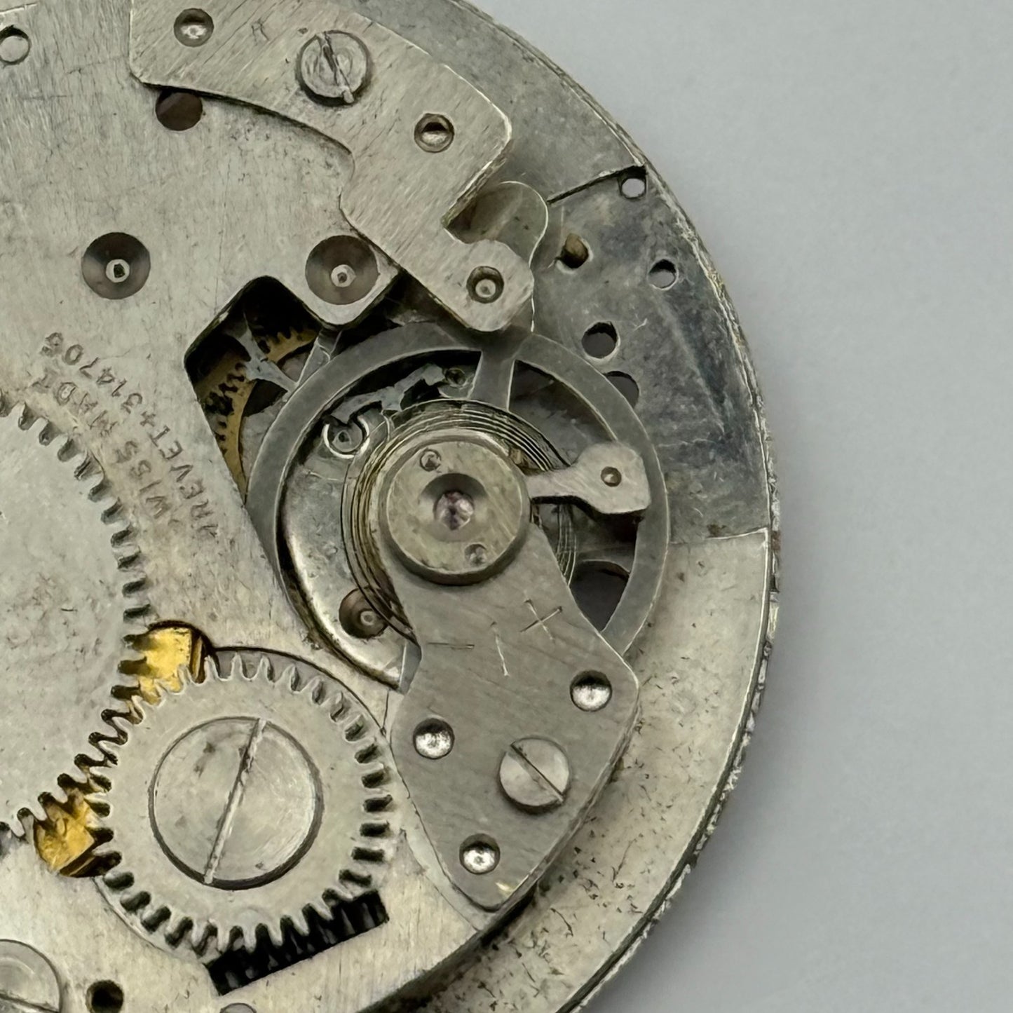 BFG 875 Watch Movement 1 Jewel Manual Wind Swiss Vintage Parts Repair 31.1mm