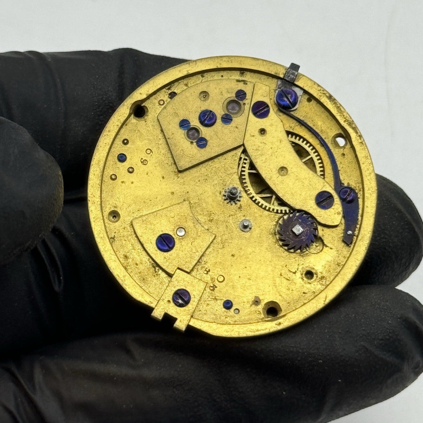 37.3mm Barwise London Antique Fusee Pocket Watch Movement FOR PARTS Repair