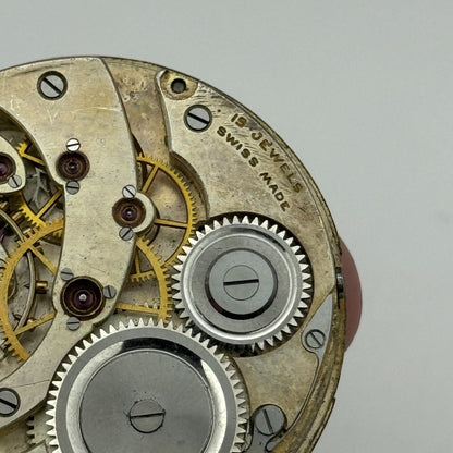 42mm Unidentified High Grade 19 Jewels Swiss Hunter Pocket Watch Movement PARTS