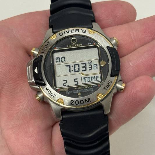 46mm Citizen Promaster Hyper Aqualand D203-089821 Digital Watch Runs To Repair