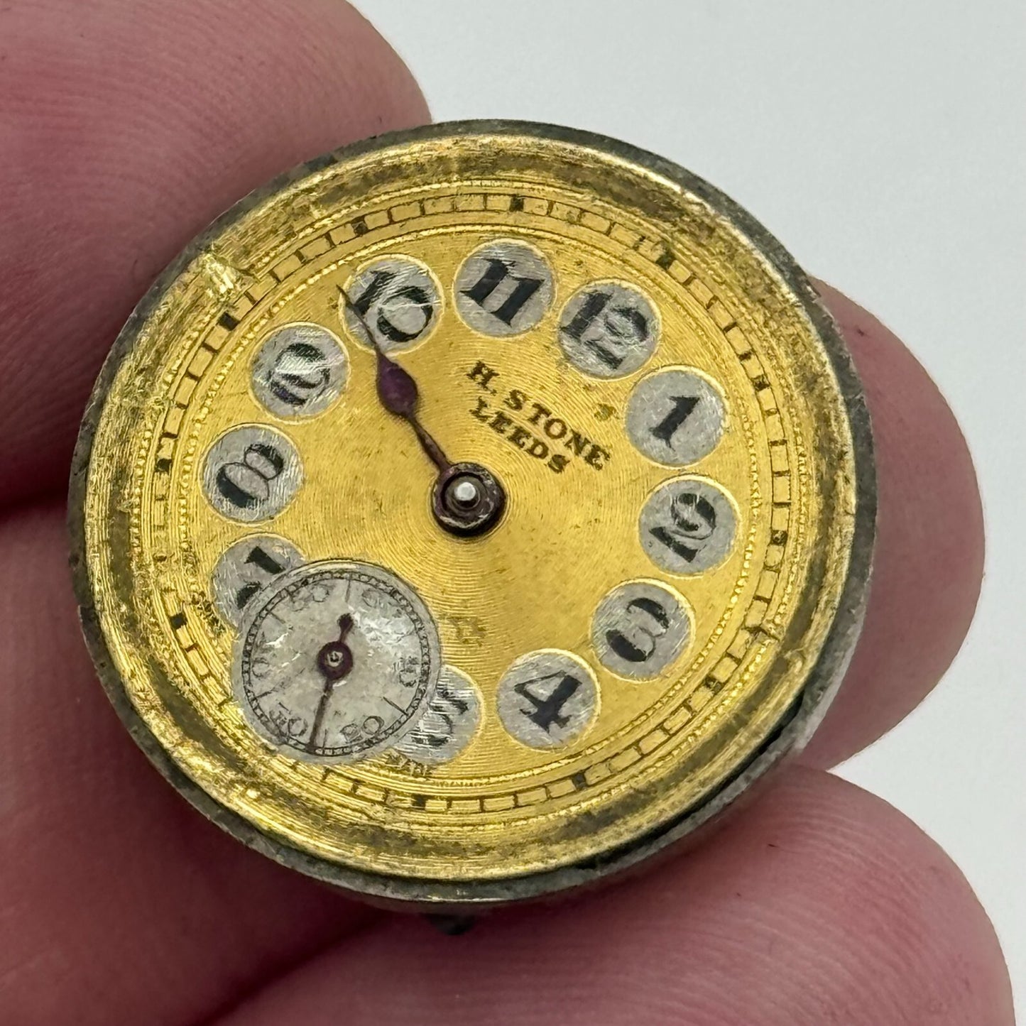 23.6mm H Stone Leeds 15 Jewels Sub Seconds Manual Wind Watch Movement For PARTS