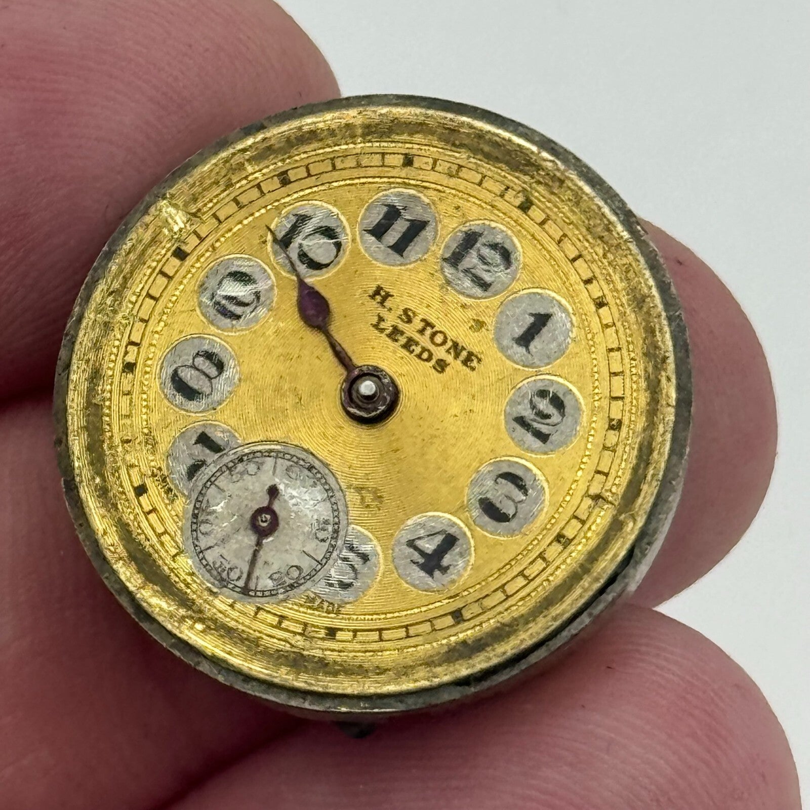 23.6mm H Stone Leeds 15 Jewels Sub Seconds Manual Wind Watch Movement For PARTS