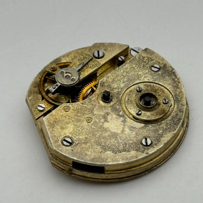 35.9mm Antique Interesting Key Wound Pocket Watch Movement PARTS REPAIR SPARES