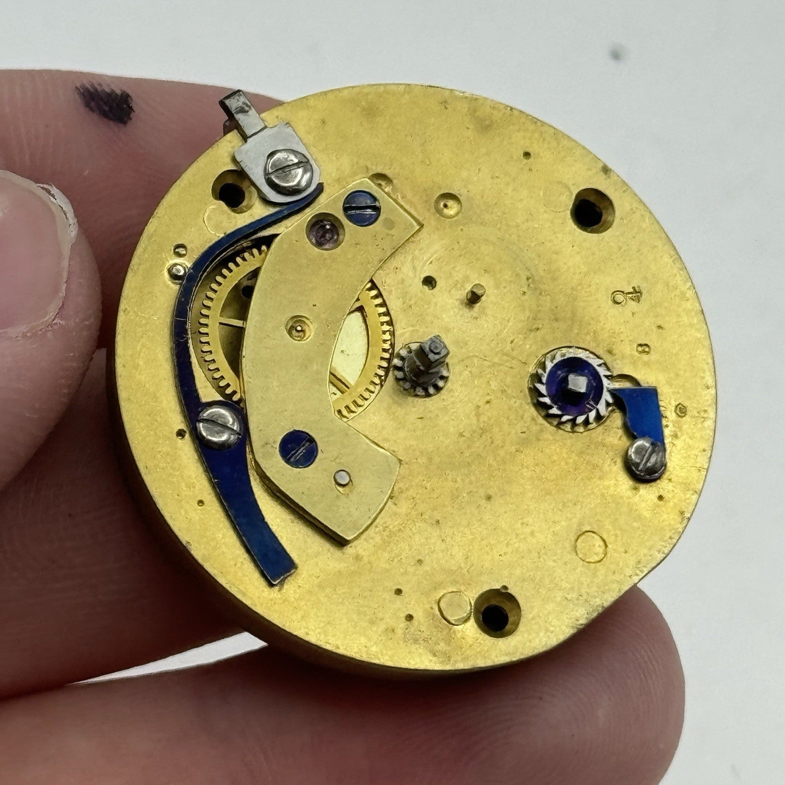36mm Running Antique Quality English Fusee Pocket Watch Movement -  TO RESTORE