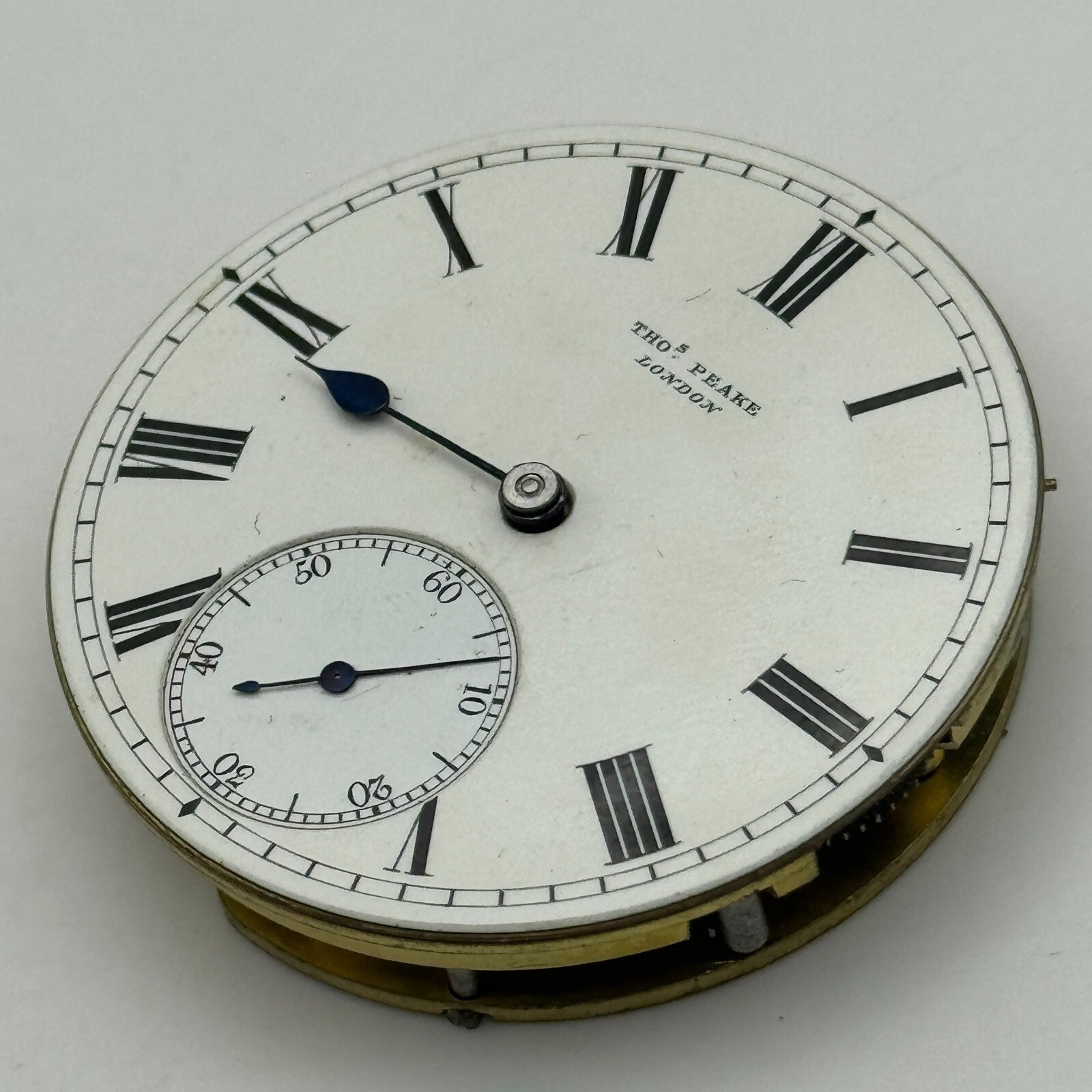 43.2mm Antique Thomas Peake London Quality Pocket Watch Movement PARTS REPAIR