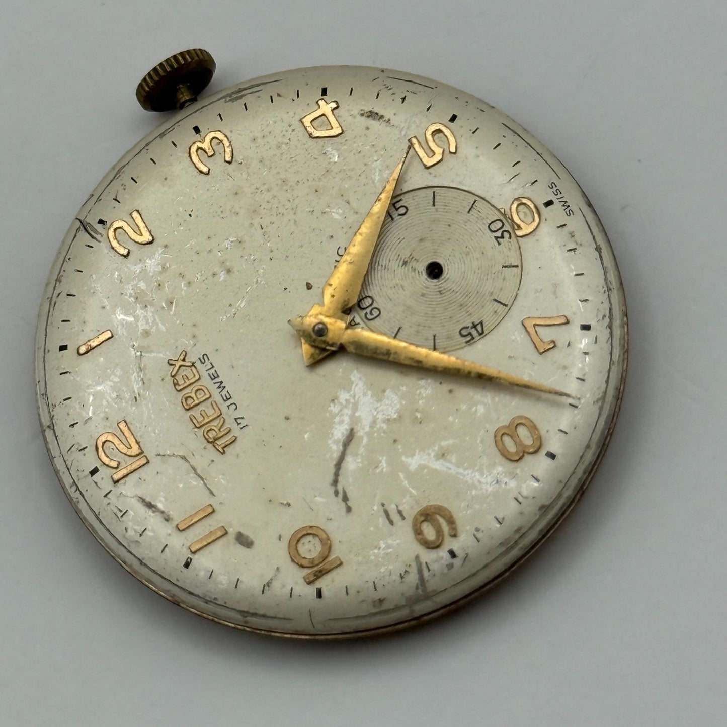 Felsa 398 Watch Movement Trebex Running Manual Wind Vintage Parts Repair 32.6mm