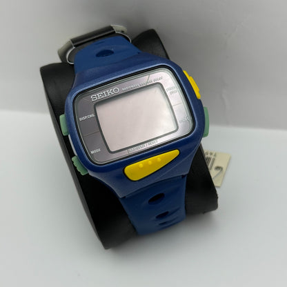 Seiko Super Runners Men's Blue Sports Radio Solar Quartz Watch 47mm PARTS REPAIR