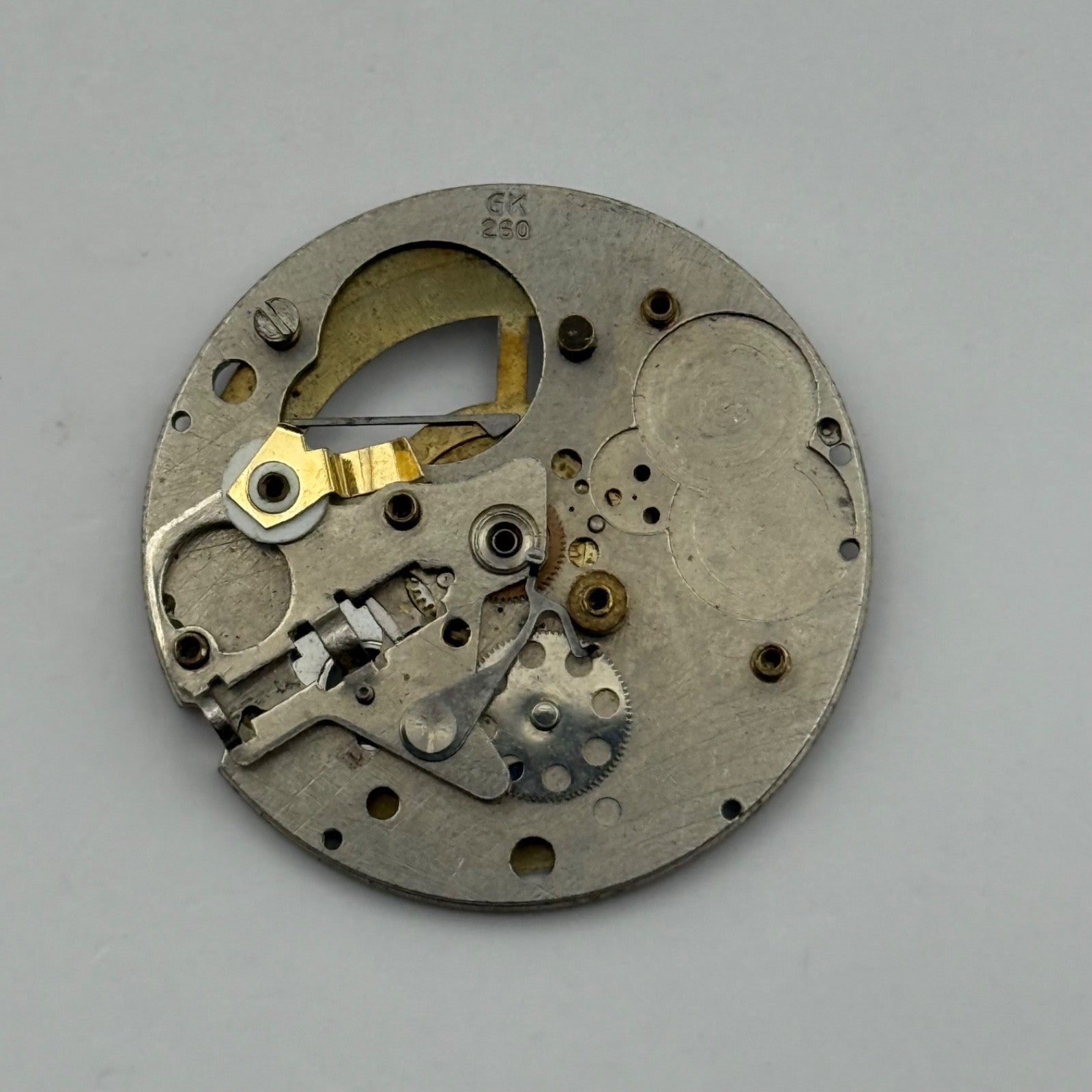 GK 260 Watch Movement Manual Wind Vintage Incomplete Parts Repair 26mm