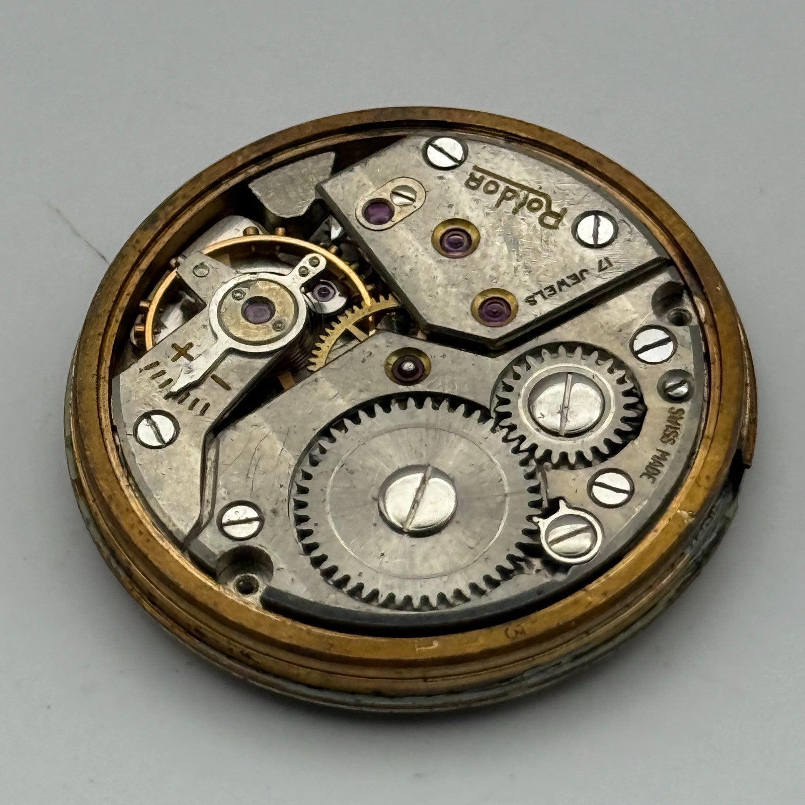 FHF 70 Watch Movement Roldor Manual Wind Vintage Swiss 17 Jewels Parts 27.1mm