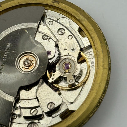 FHF 909 Automatic Watch Movement Garrard Date 25 Jewels Vintage Parts 31.8mm