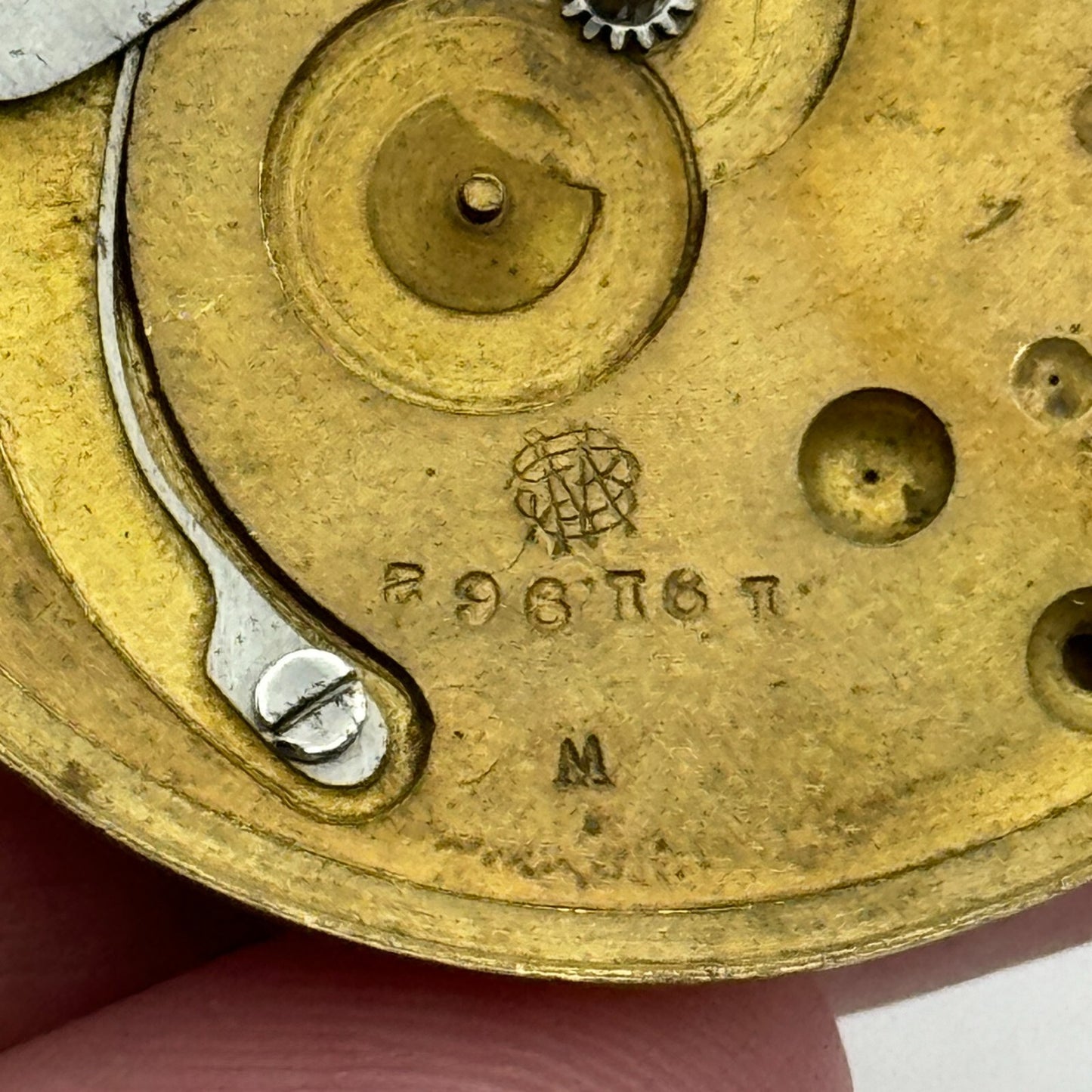 43.2mm Antique J J Pollard Hindley Key Wound Pocket Watch Movement PARTS REPAIR