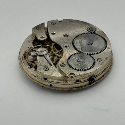 42.9mm Vintage Erlim Swiss Open Face Pocket Watch Movement PARTS REPAIR SPARES