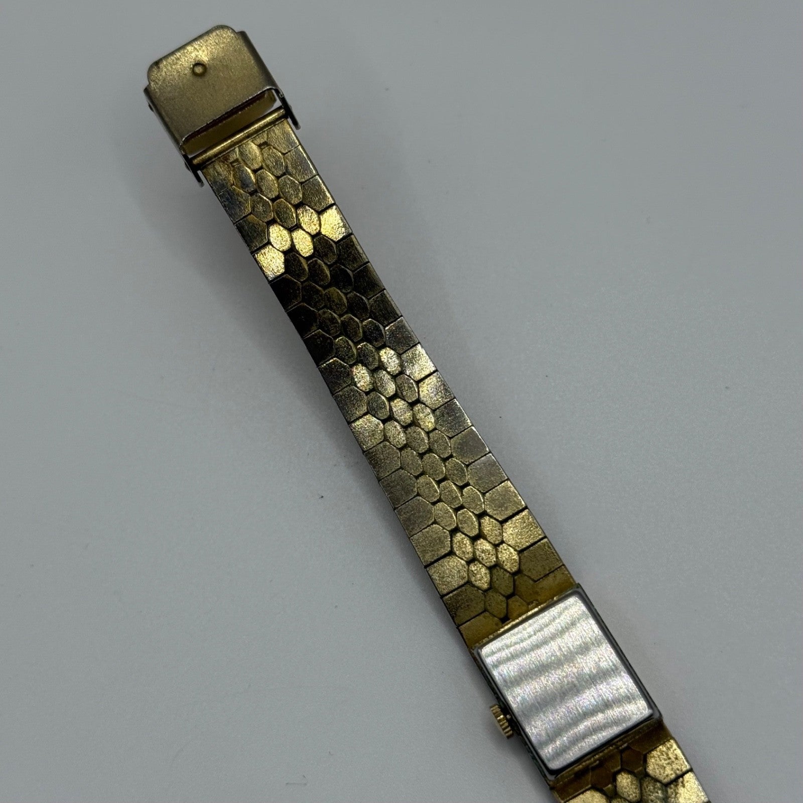 15mm Vintage Petit Bark Affect Heart Gold Plated Manual Wind Watch PARTS REPAIR