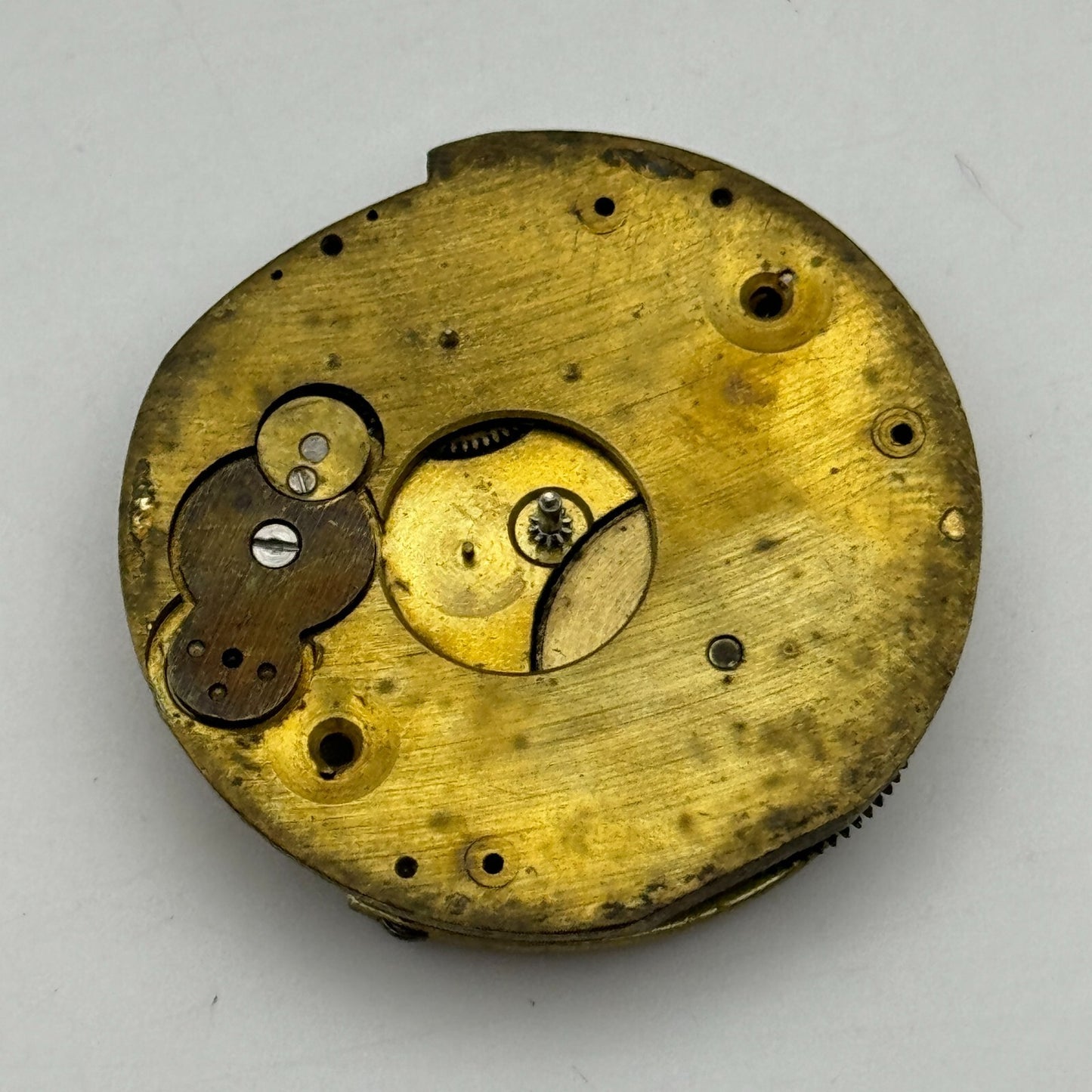 35.4mm Antique Unidentified Key Wound Pocket Watch Movement PARTS REPAIR SPARES