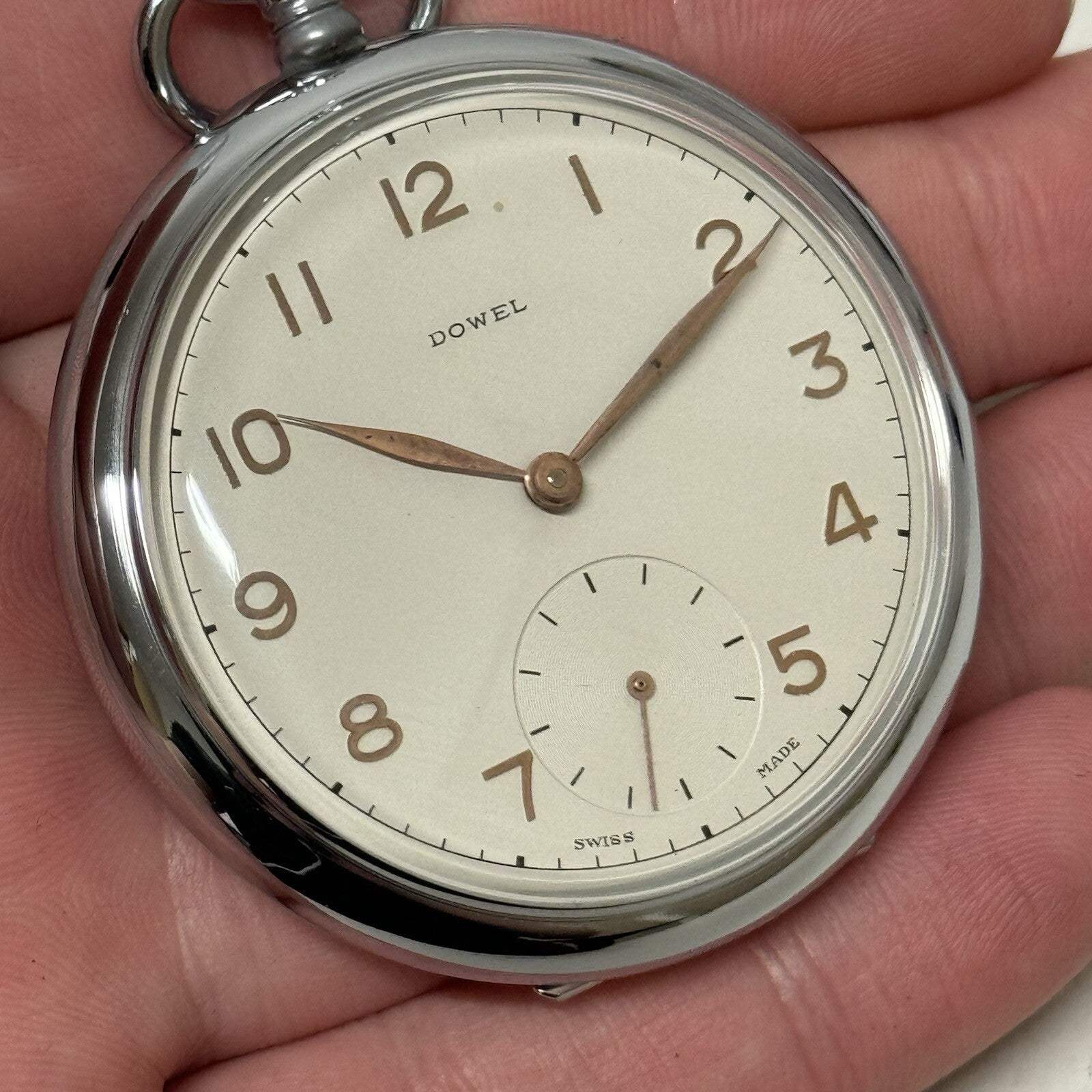 50mm Vintage Dowel NEW OLD STOCK Open Face Sub Seconds Pocket Watch TO SERVICE