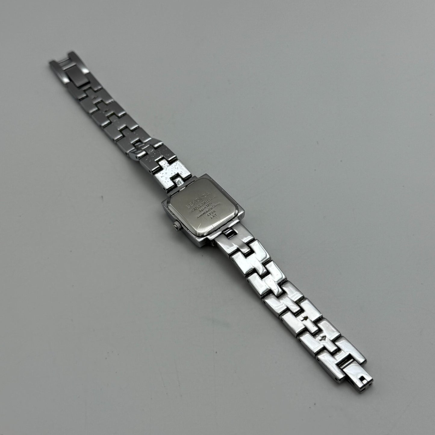 19mm Working Ladies Sekonda 4738 Jewelled Silver Tone Japan Quartz Watch 6 Inch