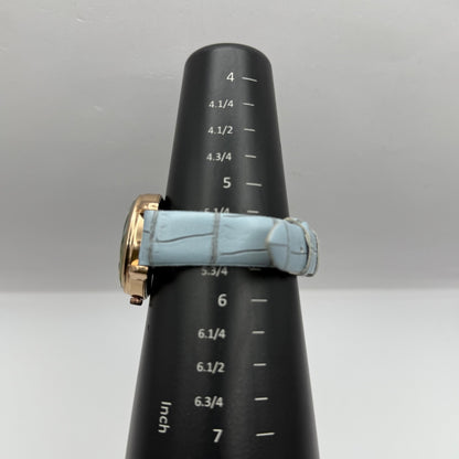 Working Ladies Rose Gold Tone Blue Dial & Strap Seconds Hand 34mm Quartz Watch