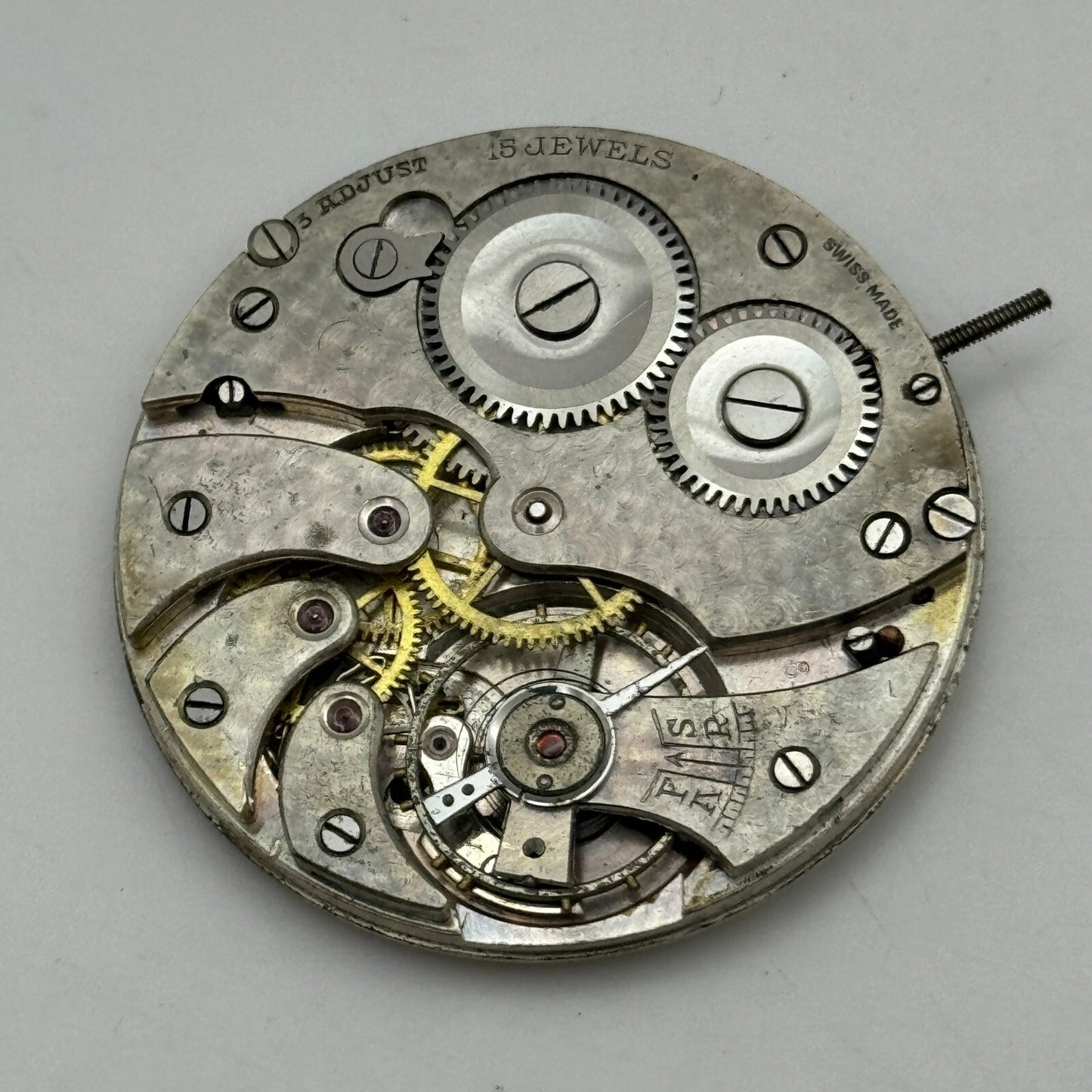 41.5mm Antique Grosvenor Open Face Sub Seconds Swiss Pocket Watch Movement PARTS