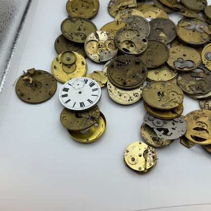Large Bundle Of Antique Partial Pocket Watch Movements Joblot PARTS REPAIR SPARE