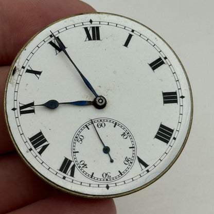42.9mm Vintage Erlim Swiss Open Face Pocket Watch Movement PARTS REPAIR SPARES
