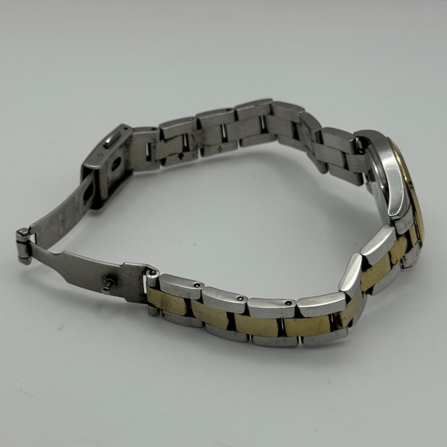 Rotary Ladies Watch Two Tone Mother Of Pearl Date Dial 27mm Working LB03499/401