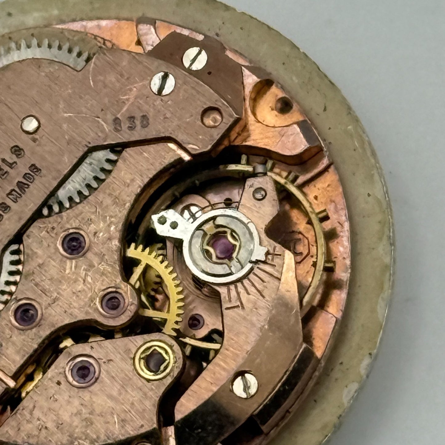 Helvetia 830 Watch Movement Chalet Manual Wind Vintage Swiss Parts Repair 25.8mm