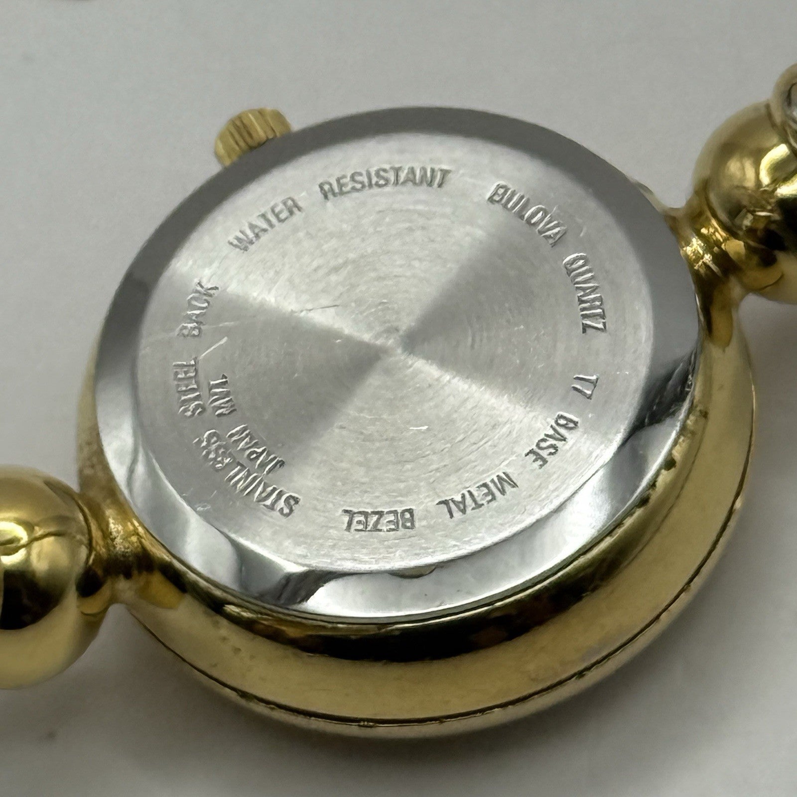 24mm Working Ladies Caravelle By Bulova Blue Dial Quartz Bangle Watch 6 Inches