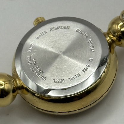 24mm Working Ladies Caravelle By Bulova Blue Dial Quartz Bangle Watch 6 Inches