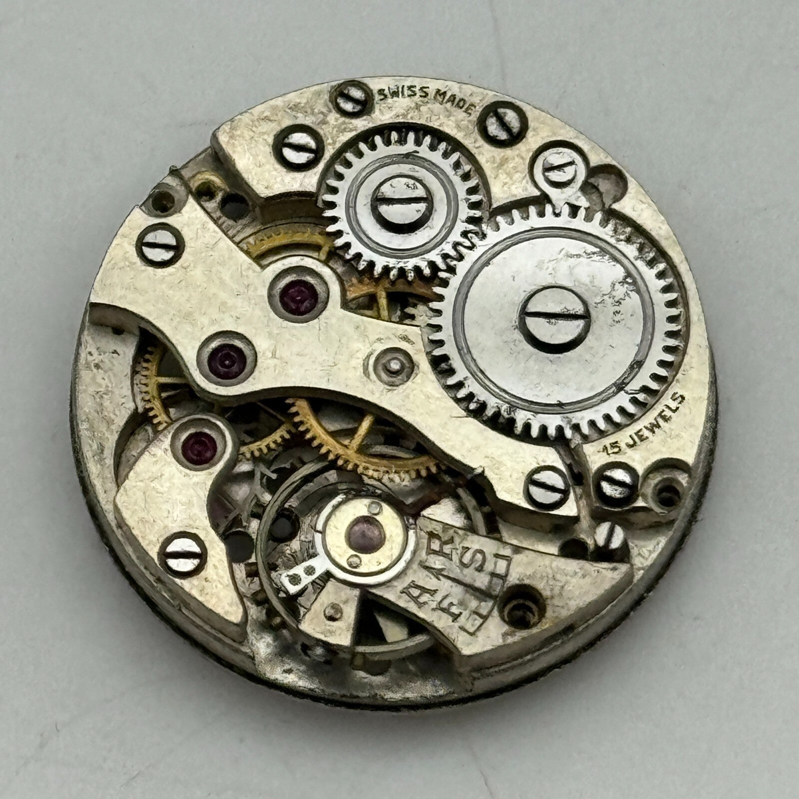 23.6mm FHF 37 Swiss 15 Jewels Manual Wind Watch Movement Vintage PARTS SPARES
