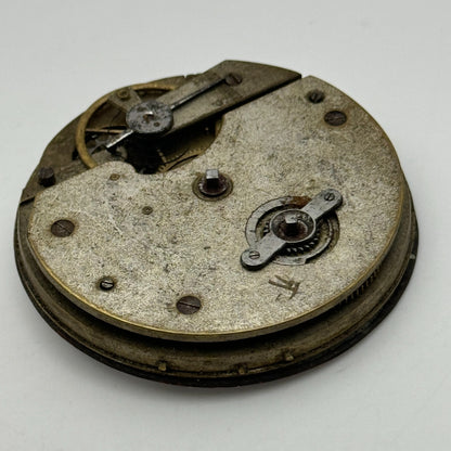 45.9mm Unidentified Antique Key Wound Pocket Watch Movement PARTS REPAIR SPARES