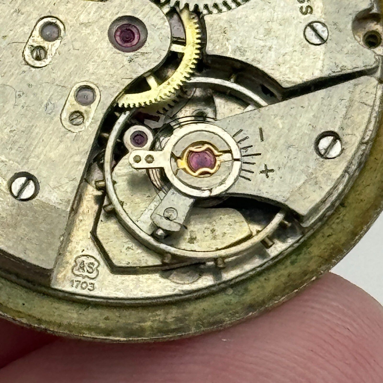 25.9mm Men's AS 1703 A Schild Date Dial Manual Wind Swiss Watch Movement PARTS