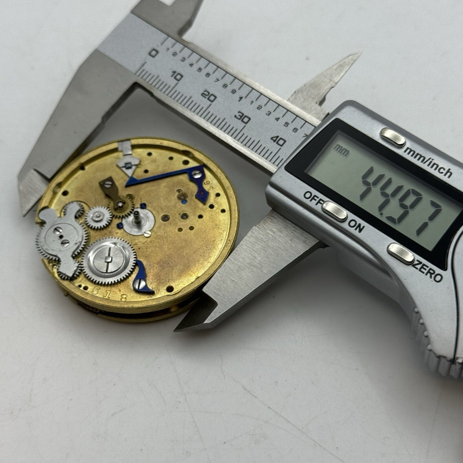 44.9mm Centre Seconds Chronograph Antique Pocket Watch Movement FOR PARTS