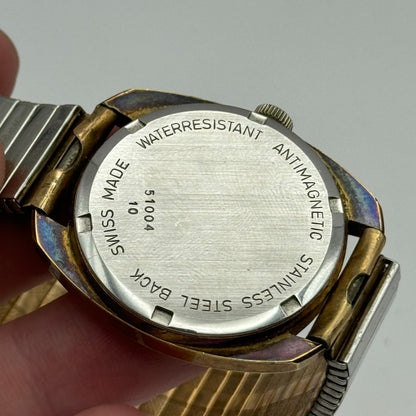 34mm Men’s Vintage Excalibur Tissot 781-1 Manual Wind Gold Plated Watch PARTS