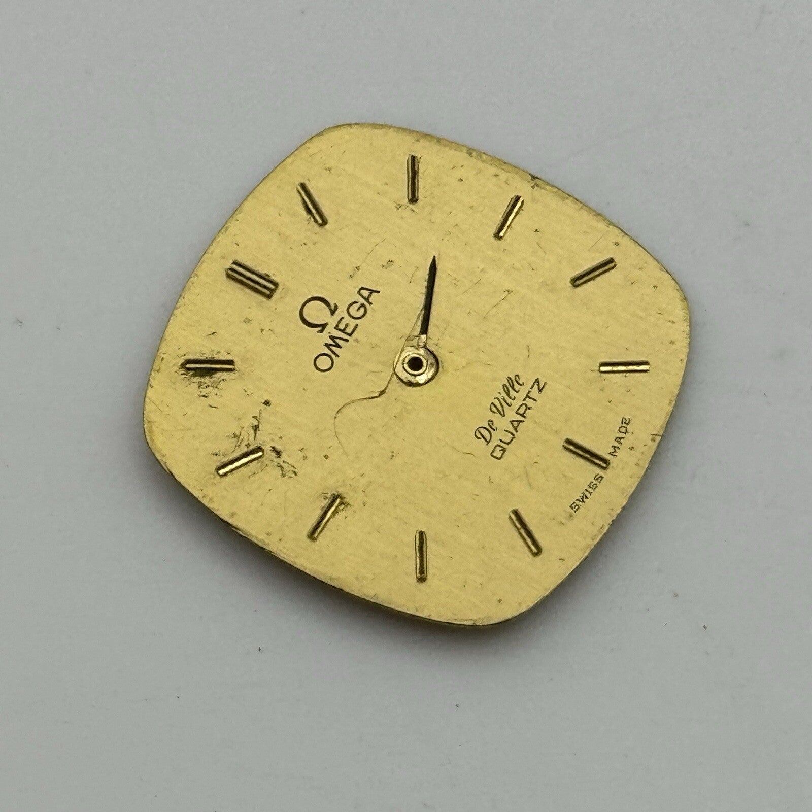 20.2mm Square Omega De Ville Quartz Ladies Wristwatch Dial 1 Hand Spares Parts