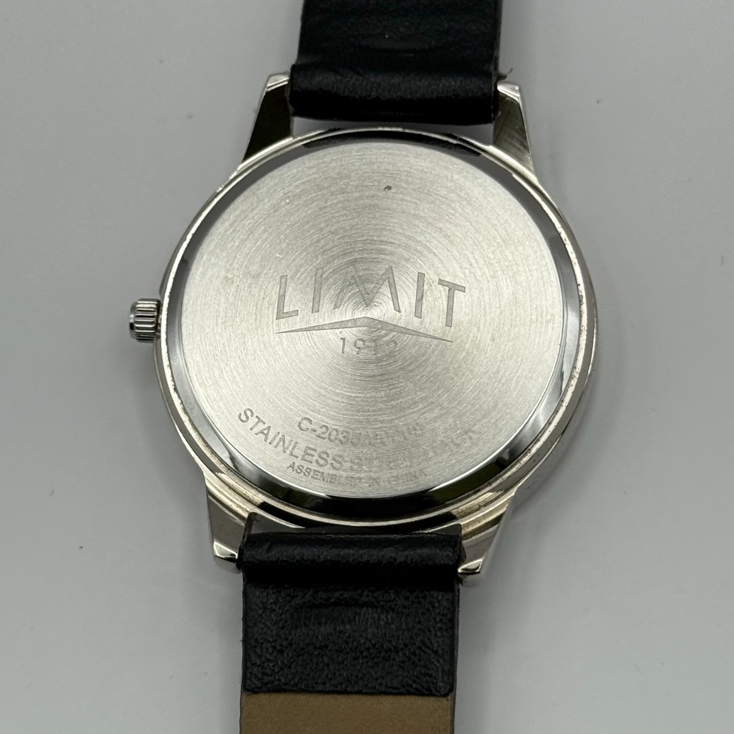 Limit 1912 Ladies Quartz Watch Silver Dial Black Strap Working 34mm New Battery