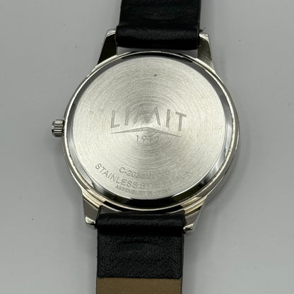 Limit 1912 Ladies Quartz Watch Silver Dial Black Strap Working 34mm New Battery