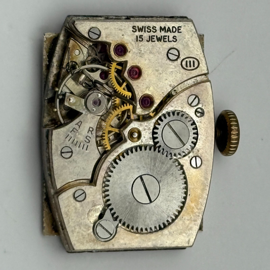 Record 111 Tank Tonneau Watch Movement Everite Manual Wind Vintage Parts 23mm