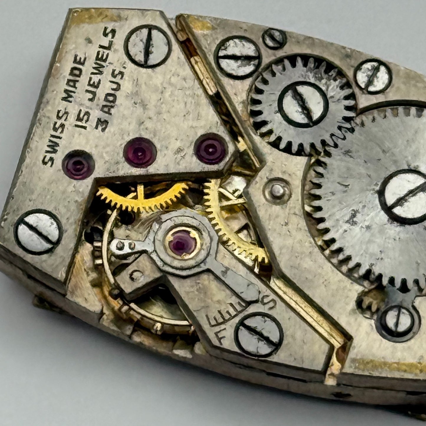 Marvin 610 Tank Tonneau 15 Jewels Watch Movement Manual Wind Parts Repair 17.8mm