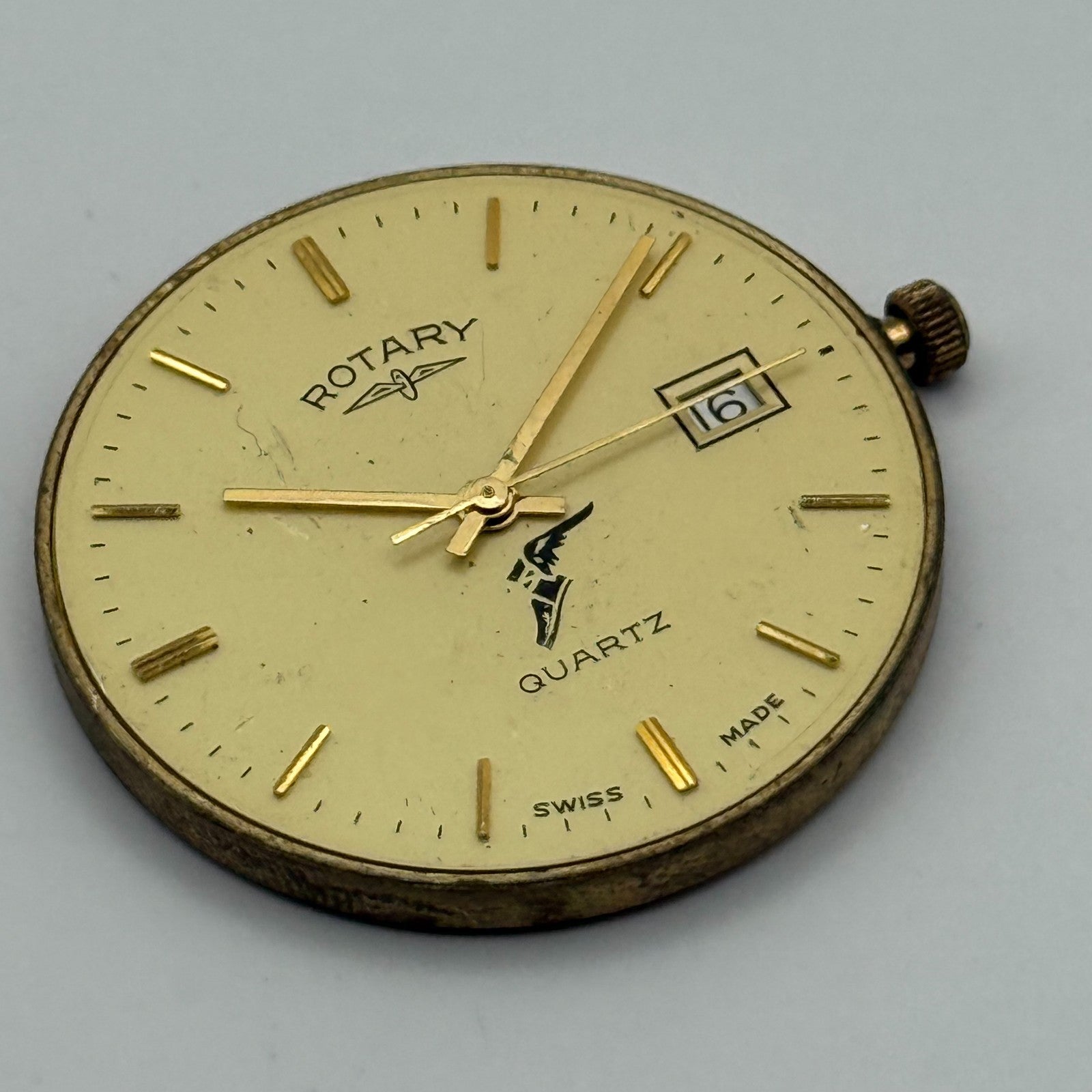 ETA 955.414 Quartz Watch Movement Rotary Date Vintage Swiss Parts Repair 30.9mm