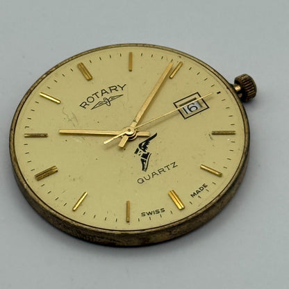 ETA 955.414 Quartz Watch Movement Rotary Date Vintage Swiss Parts Repair 30.9mm