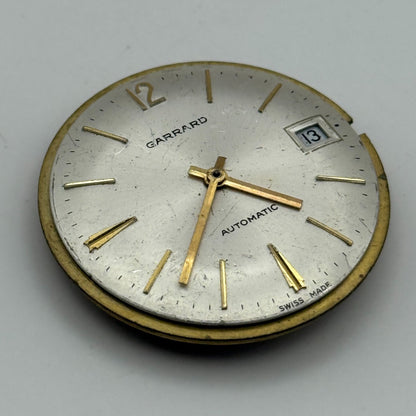 FHF 909 Automatic Watch Movement Garrard Date 25 Jewels Vintage Parts 31.8mm