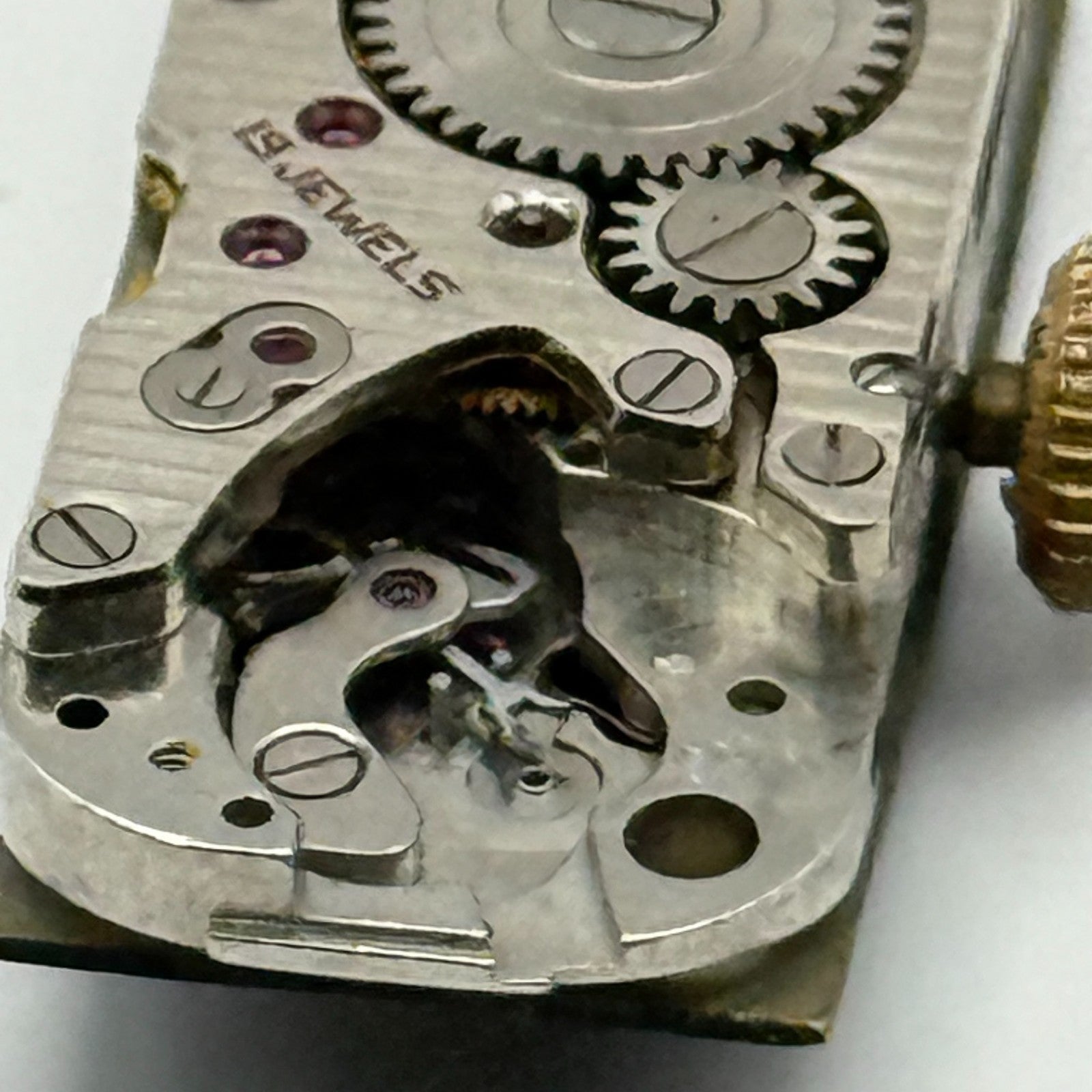 Citizen 9407 Parashock Baguette Watch Movement Manual Wind Vintage Parts 10.2mm